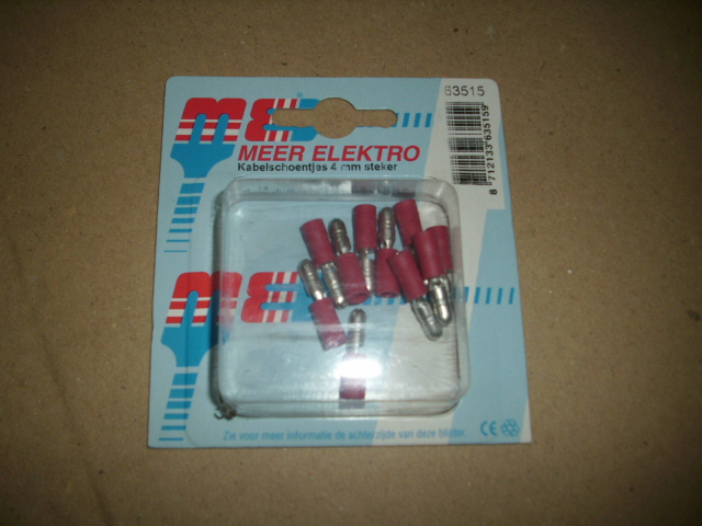 kabelschoentjes 4 mm steker (meer electro) doos van 10stuks